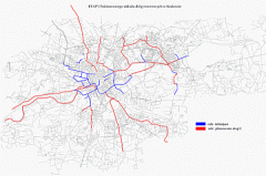 Mapa tras rowerowych w Krakowie